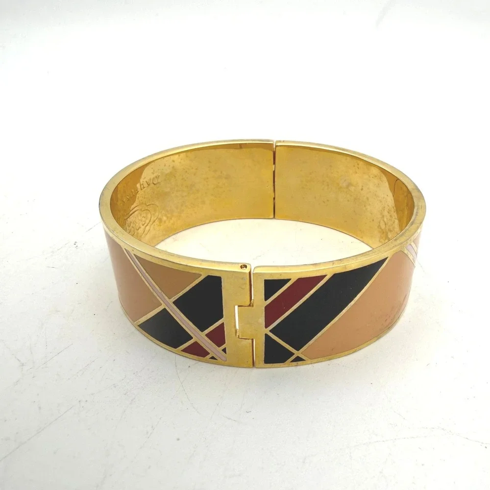 Spartina 449 Bangle Bracelet Women Gold Enamel Geometric Mermaid Clasp